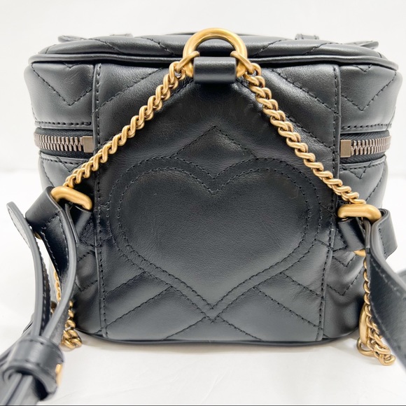 Gucci GG Marmont Mini Matelassé Black Leather Backpack New Authentic - Picture 9 of 16